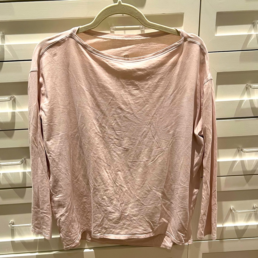 Lululemon “Back in Action” Long Sleeve Shirt, “Feather Pink”, size 6